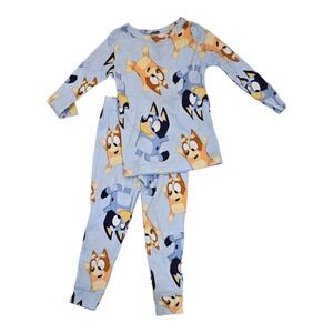 New Bluey Long Sleeve Pajama Set Toddlers 4T Blue
